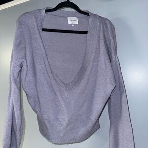 Women's Lavender V-Neck Sweater